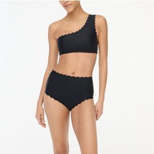 J. CREW One-Shoulder Scalloped Bikini Set